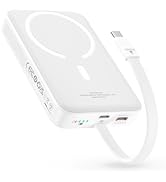 Baseus Magnetic Power Bank, PD 30W Fast Charging Portable Charger with Built-in USB-C Cable (in&O...