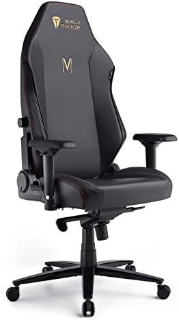 Noblerocker Gaming Chair Ergonomic PC Game Chair- Lumbar Support Headrest 4D Armrests Computer Chair, Big and Tall Comfortable Large, Rolling, Ergonomic, Cushion Availability, Metal, Black