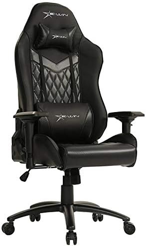 E-Win Champion Series Ergonomic Computer PC Gaming Home Office PU Leather Tall Back Desk Chair with Pillows, Black