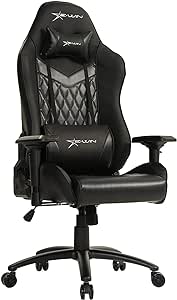 E-Win Champion Series Ergonomic Computer PC Gaming Home Office PU Leather Tall Back Desk Chair with Pillows, Black