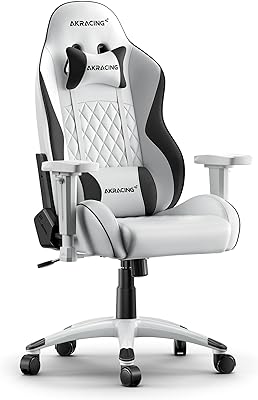 AKRacing California Laguna Gaming Chair - Extra Small, Vegan Leather, Ergonomic, Recliner, Swivel, Seat Height Adjustment, 5/10 Warranty - White