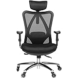 Duramont Ergonomic Office Chair - Adjustable Desk Chair with Lumbar Support and Rollerblade Wheels - High Back Chairs with Br