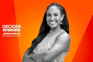 Jordan-Fowler in black and white on a bright orange background