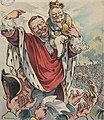 Image 3U.S. President Theodore Roosevelt introduces Taft as his crown prince: Puck magazine cover, 1906. (from Political cartoon)