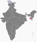 Location of Tripura (red) in India