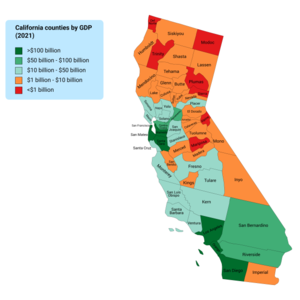 California counties by GDP (2021)[293]