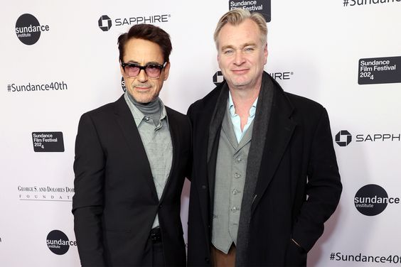 Robert Downey Jr. and Christopher Nolan attend the 2024 Sundance Film Festival Opening Night Gala: Celebrating 40 Years at DeJoria Center on January 18, 2024 in Park City, Utah