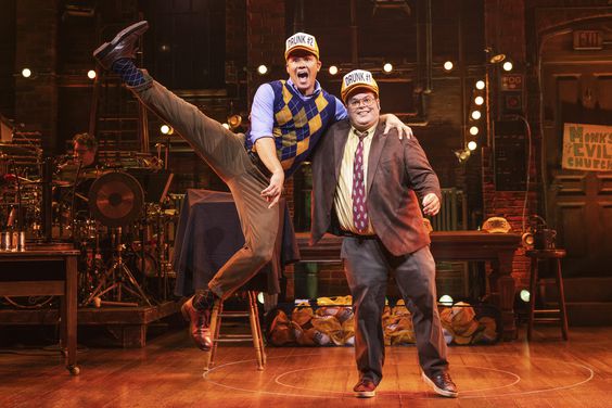 Josh Gad as Bud Davenport and Andrew Rannells as Doug Simon in Gutenberg! The Musical!