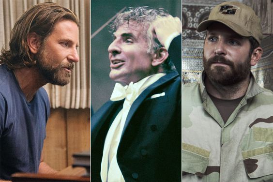 Bradley Cooper in A STAR IS BORN, MAESTRO and AMERICAN SNIPER