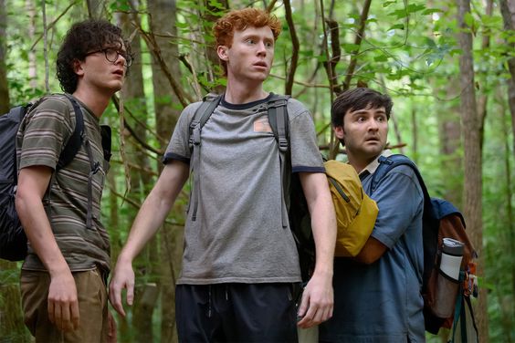 Martin Herlihy, Ben Marshall, and John Higgins in 'Please Don't Destroy: The Treasure of Foggy Mountain'